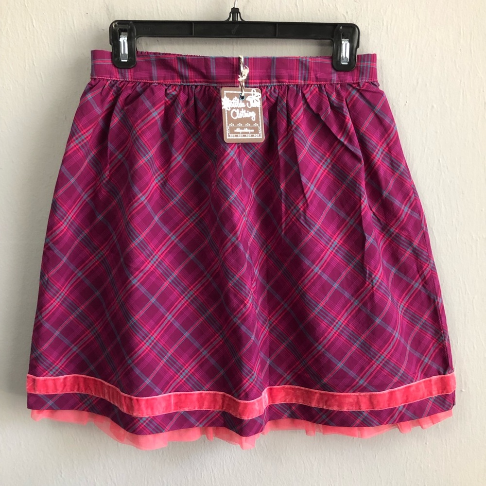 NWT Matilda Jane plaid a line skirt elastic waist.